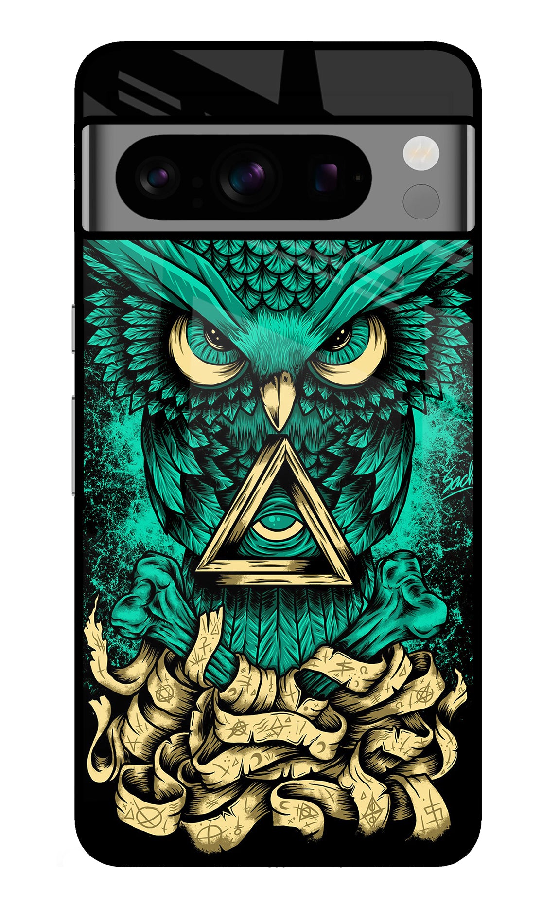 Green Owl Google Pixel 8 Pro Glass Case