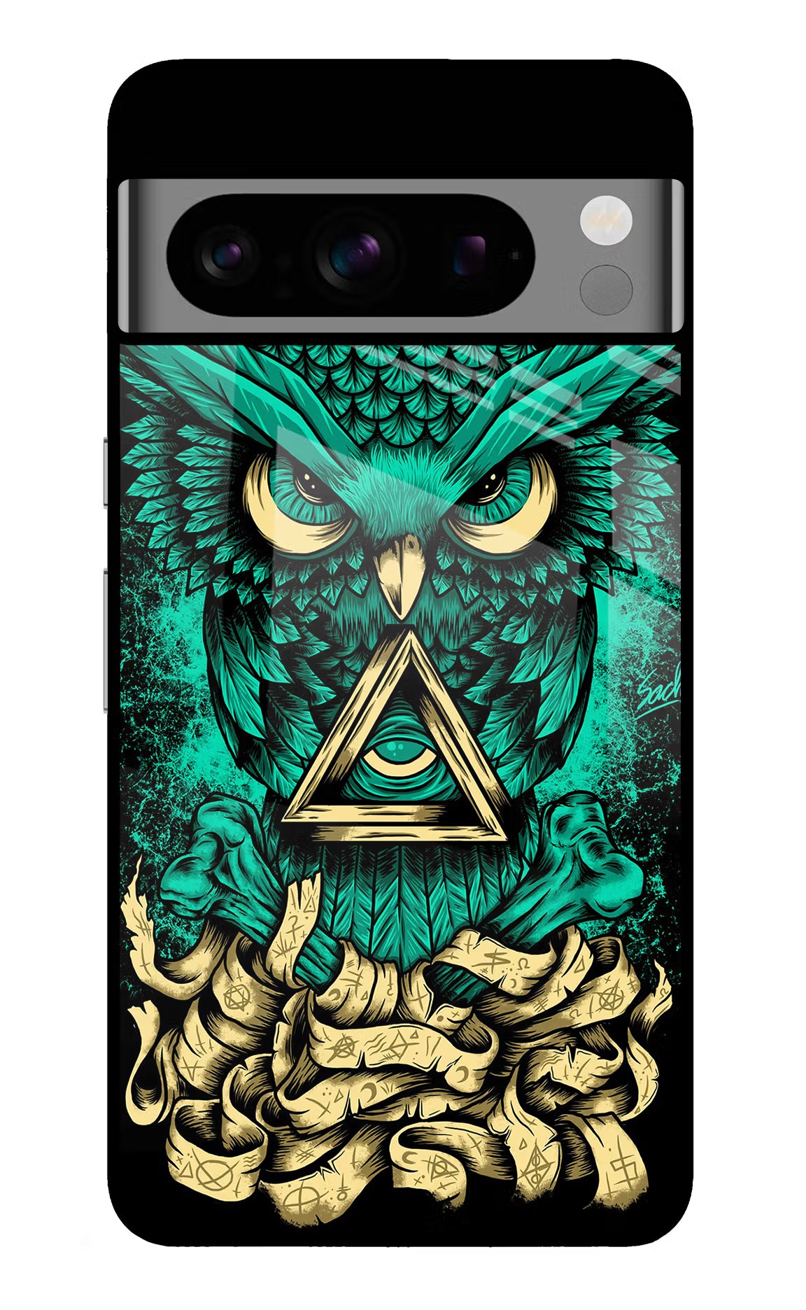 Green Owl Google Pixel 8 Pro Glass Case Back Cover by Casekaro