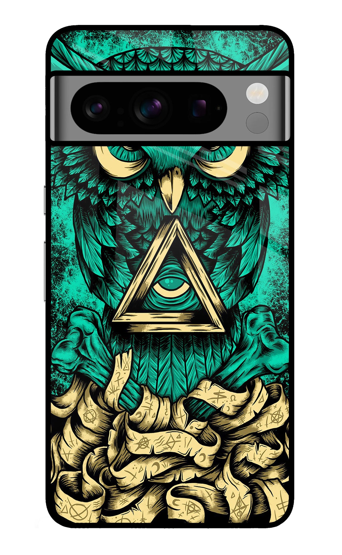 Green Owl Google Pixel 8 Pro Glass Case