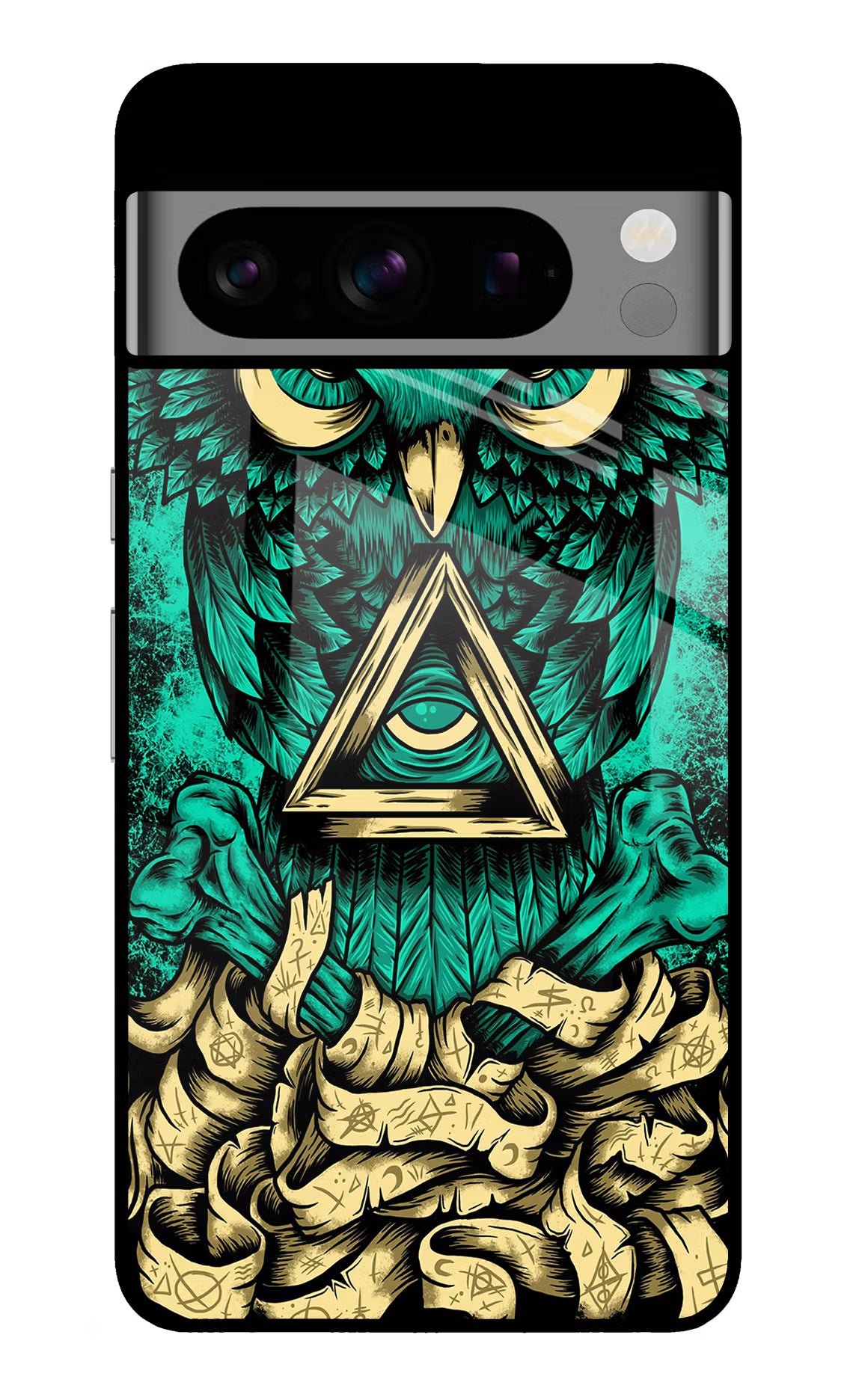 Green Owl Google Pixel 8 Pro Glass Case Back Cover by Casekaro
