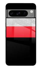 Tri Color Pattern Google Pixel 8 Pro Glass Case Back Cover by Casekaro