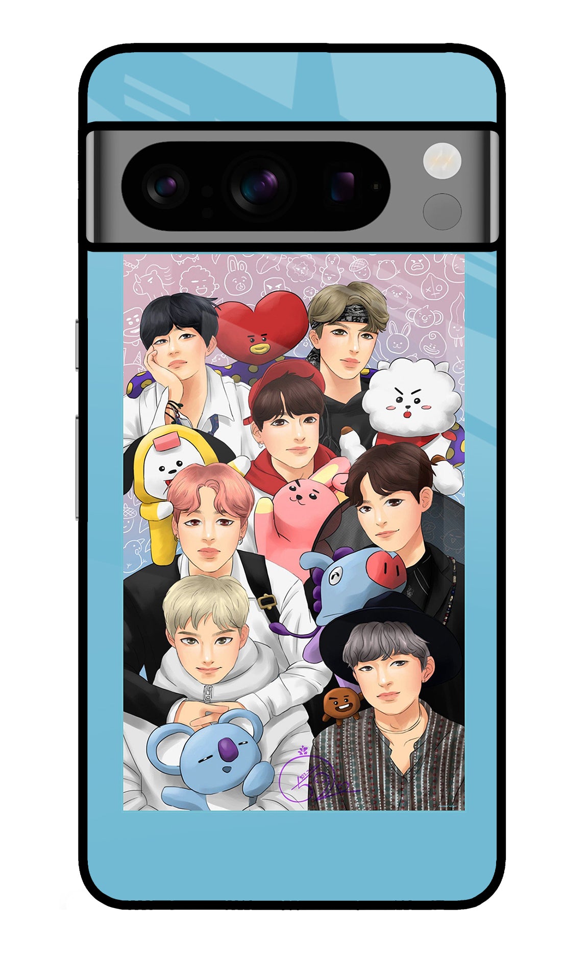 BTS with animals Google Pixel 8 Pro Back Cover