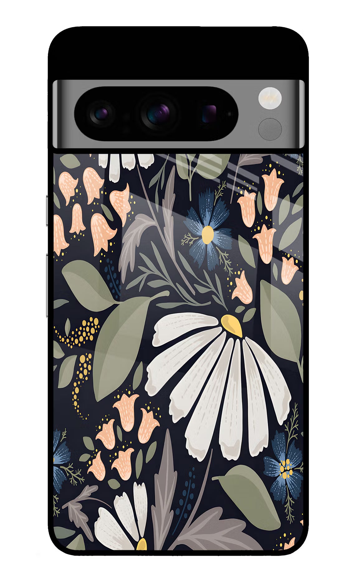 Flowers Art Google Pixel 8 Pro Glass Case Back Cover by Casekaro