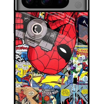 Spider Man Google Pixel 8 Pro Glass Case Back Cover by Casekaro