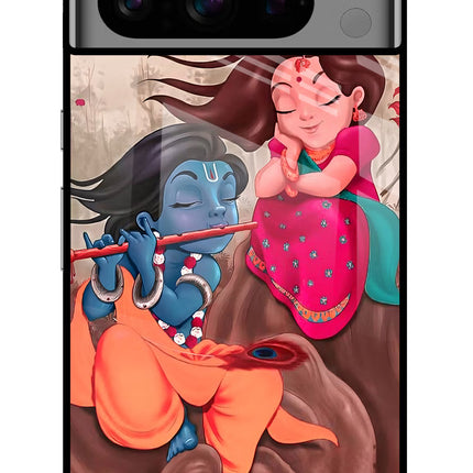 Radhe Krishna Google Pixel 8 Pro Glass Case Back Cover by Casekaro