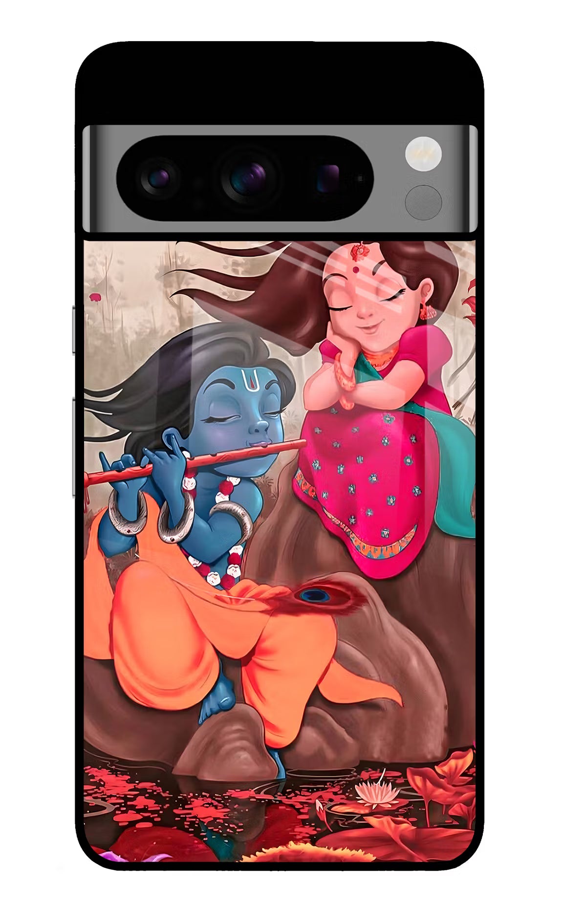 Radhe Krishna Google Pixel 8 Pro Glass Case Back Cover by Casekaro