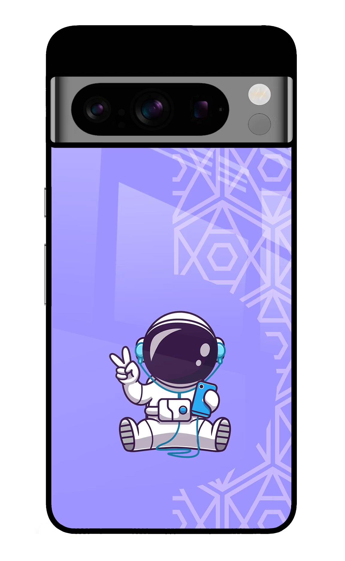 Cute Astronaut Chilling Google Pixel 8 Pro Glass Case Back Cover by Casekaro