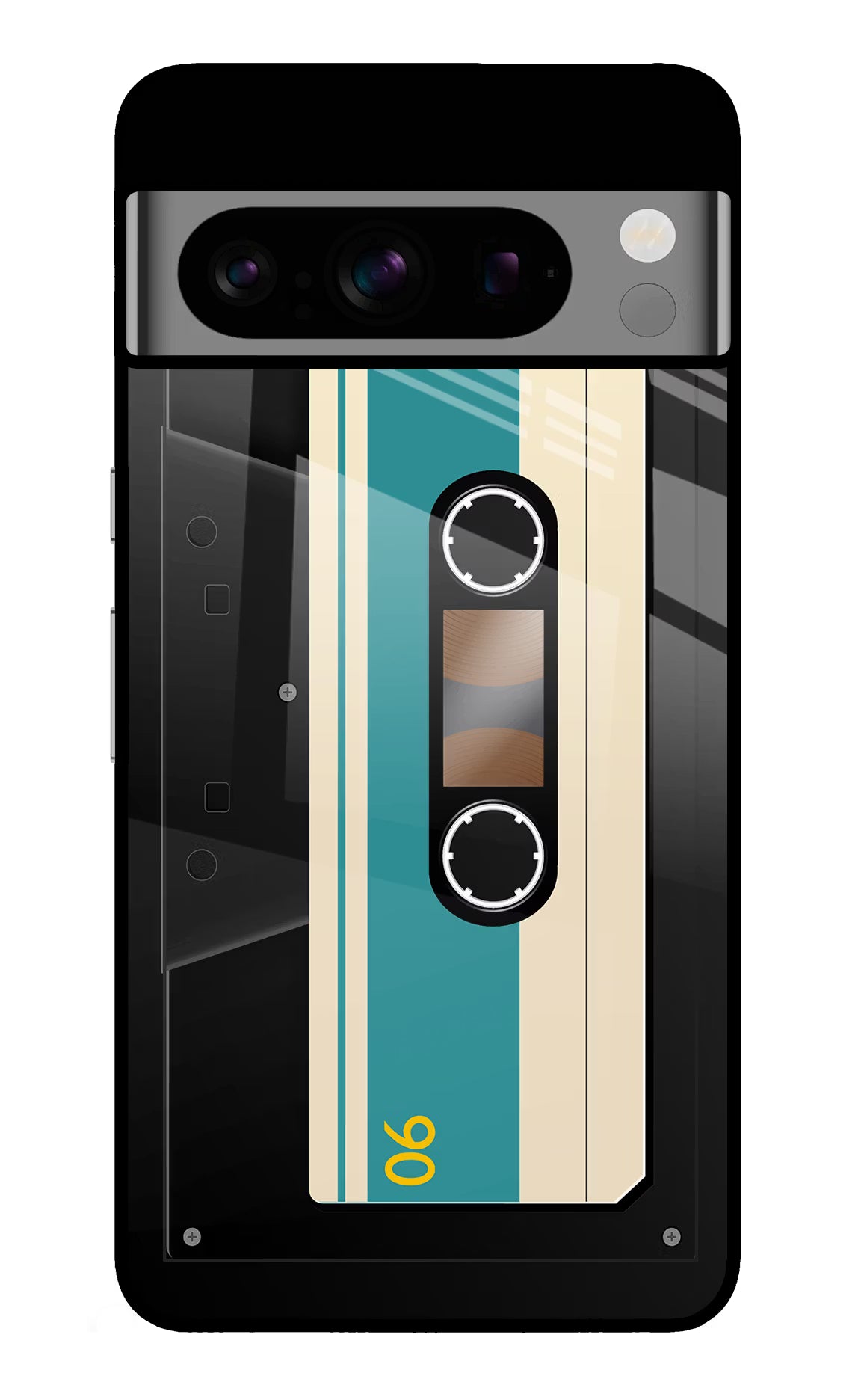 Cassette Google Pixel 8 Pro Glass Case Back Cover by Casekaro