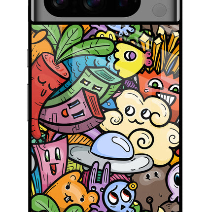 Veggie Doodle Google Pixel 8 Pro Glass Case