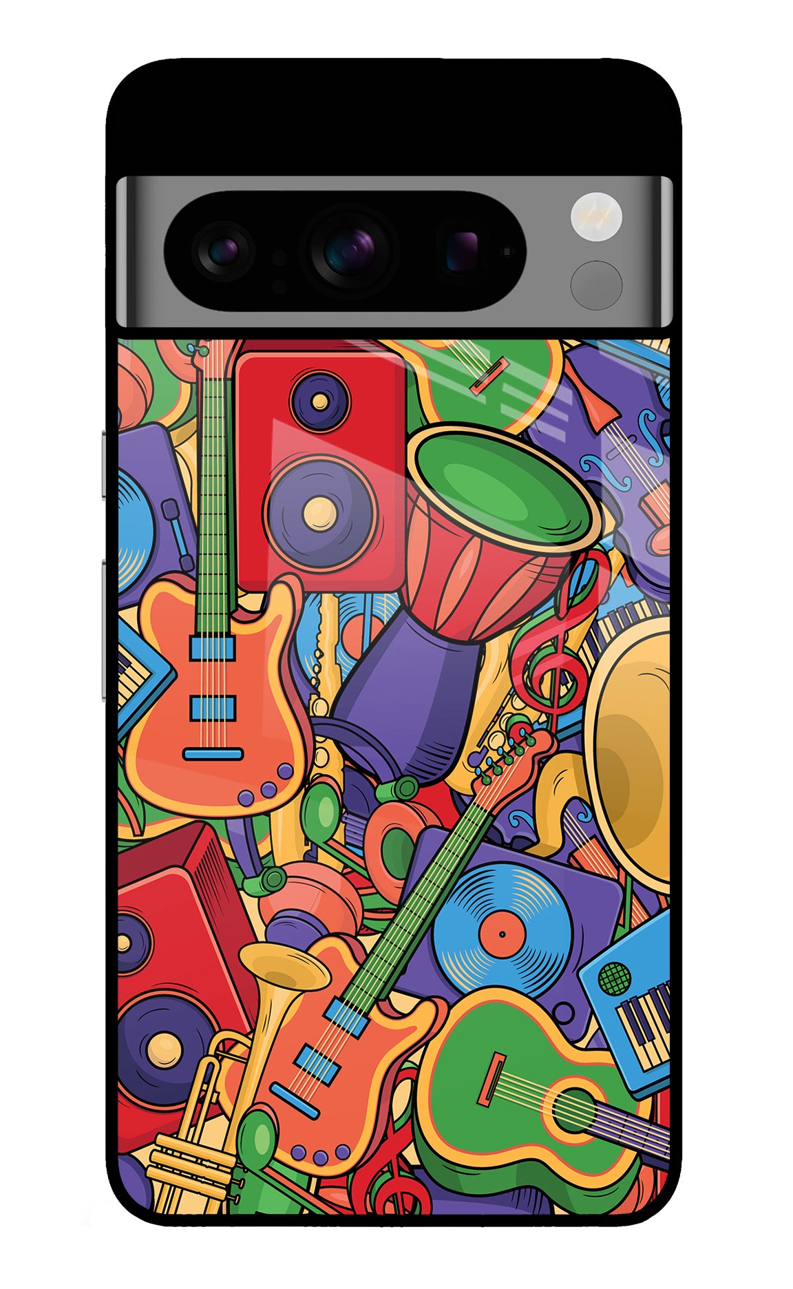 Music Instrument Doodle Google Pixel 8 Pro Glass Case