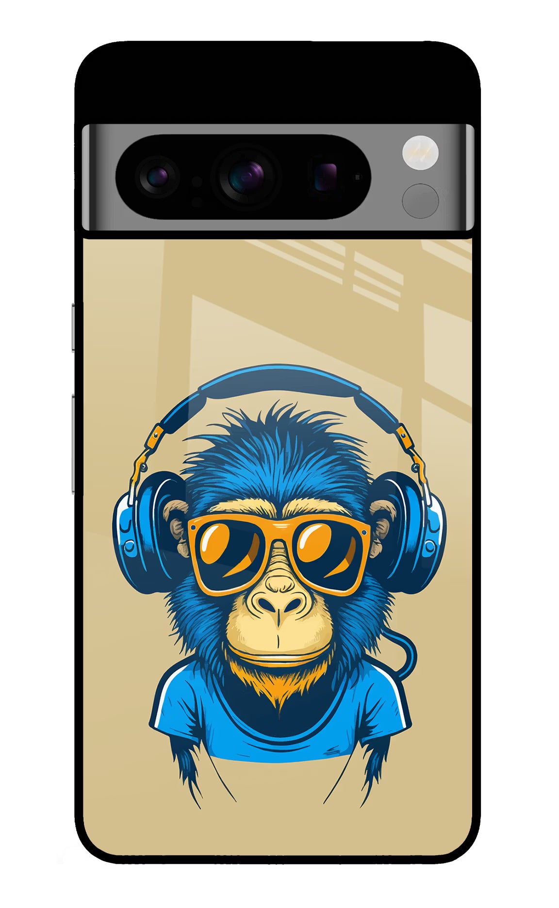 Monkey Headphone Google Pixel 8 Pro Glass Case Back Cover by Casekaro