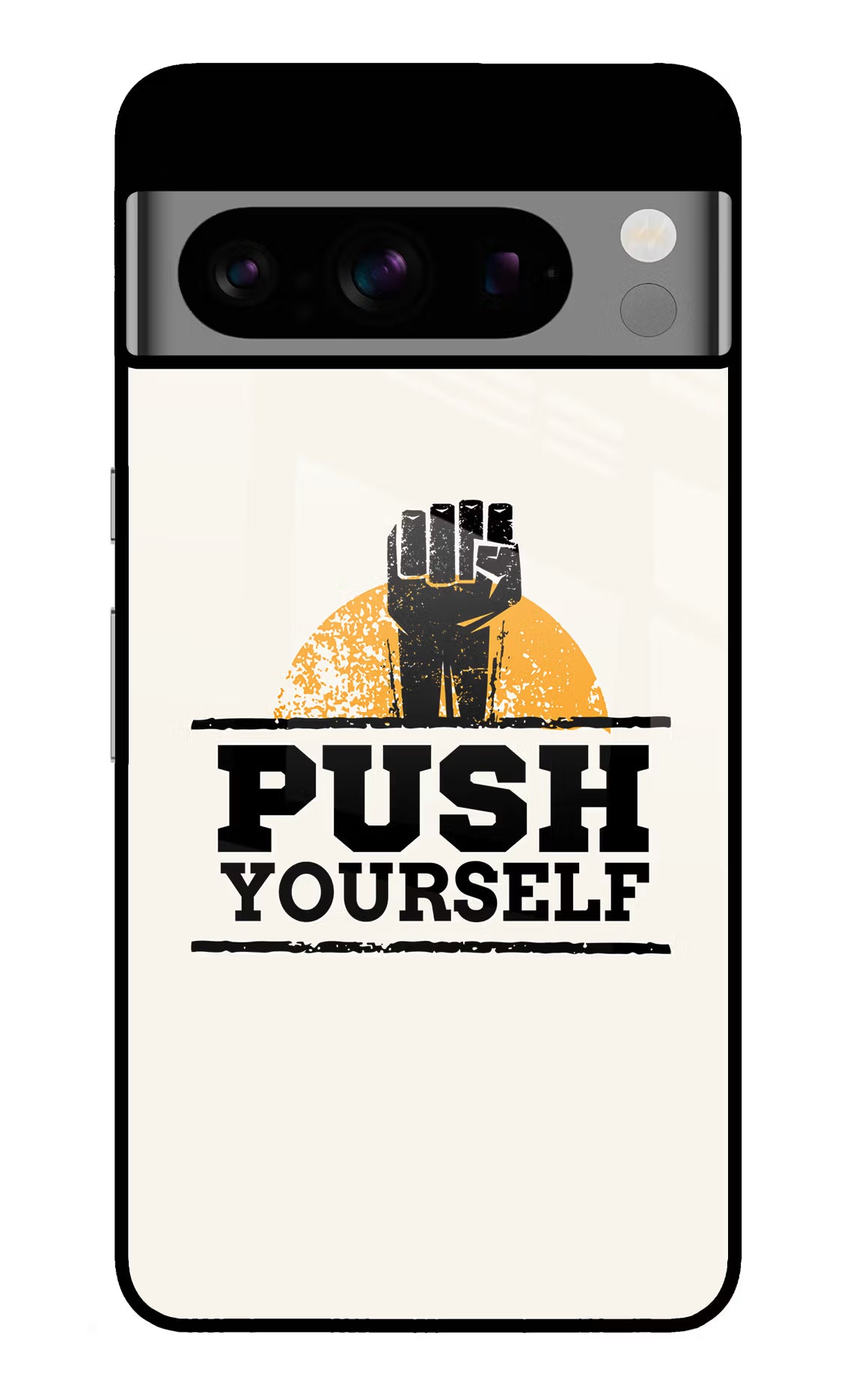 Push Yourself Google Pixel 8 Pro Glass Case Back Cover by Casekaro