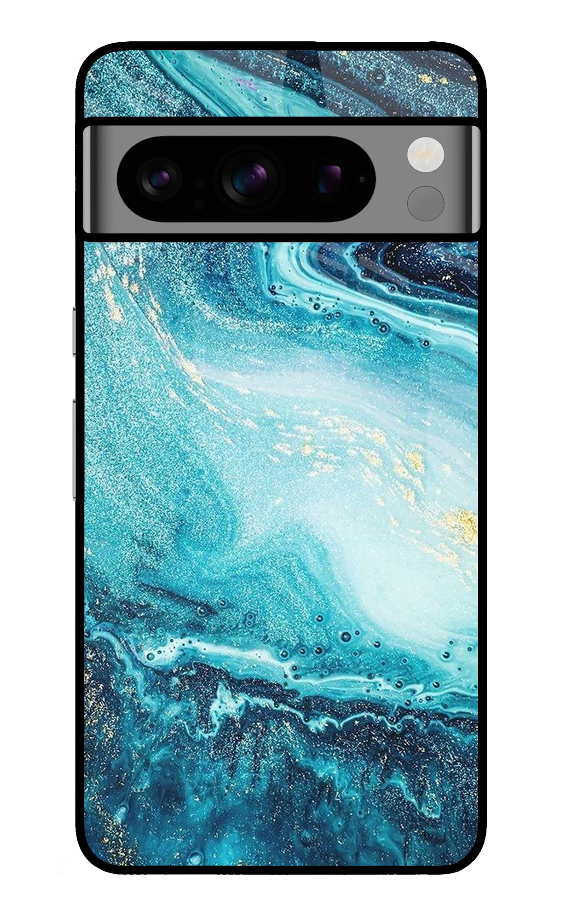 Blue Glitter Marble Google Pixel 8 Pro Back Cover