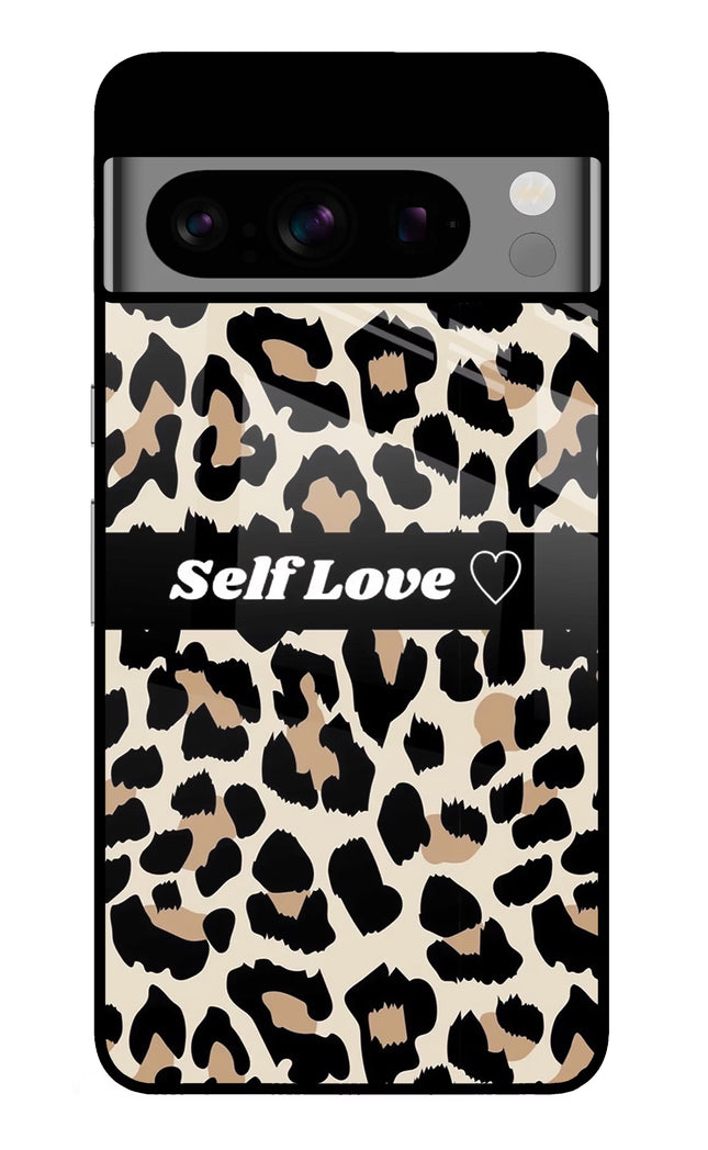 Leopard Print Self Love Google Pixel 8 Pro Glass Case