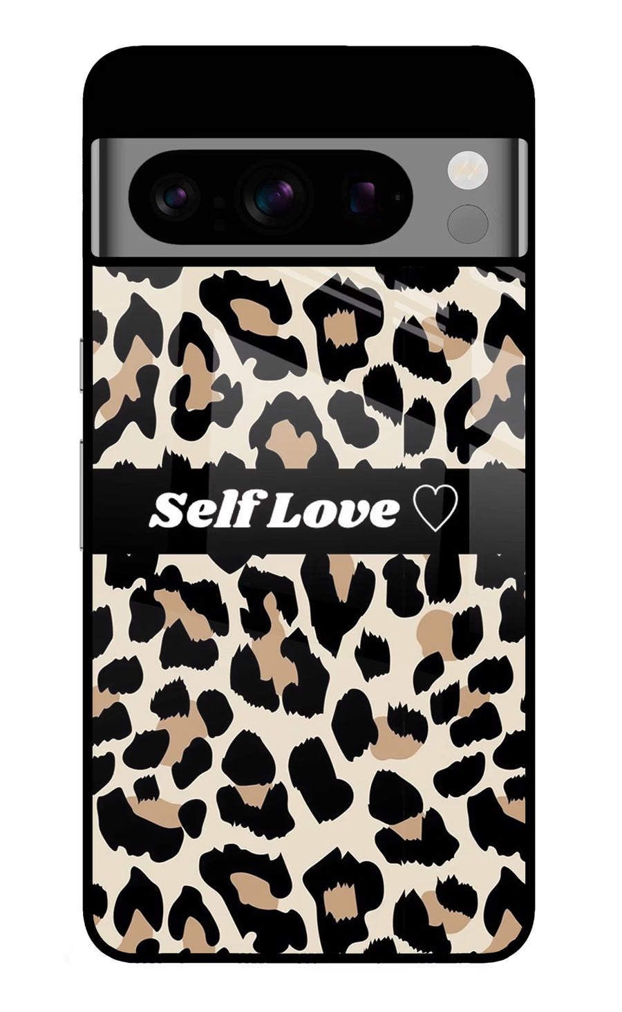 Leopard Print Self Love Google Pixel 8 Pro Back Cover, Glass case