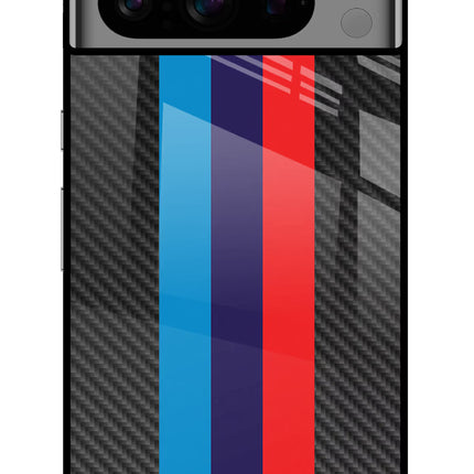 BMW Stripes Pattern Google Pixel 8 Pro Glass Case Back Cover by Casekaro