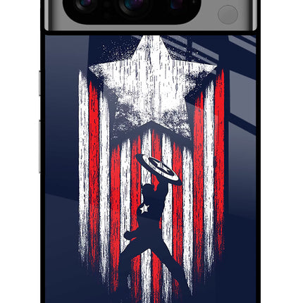 Captain America Marvel Art Google Pixel 8 Pro Glass Case Back Cover by Casekaro