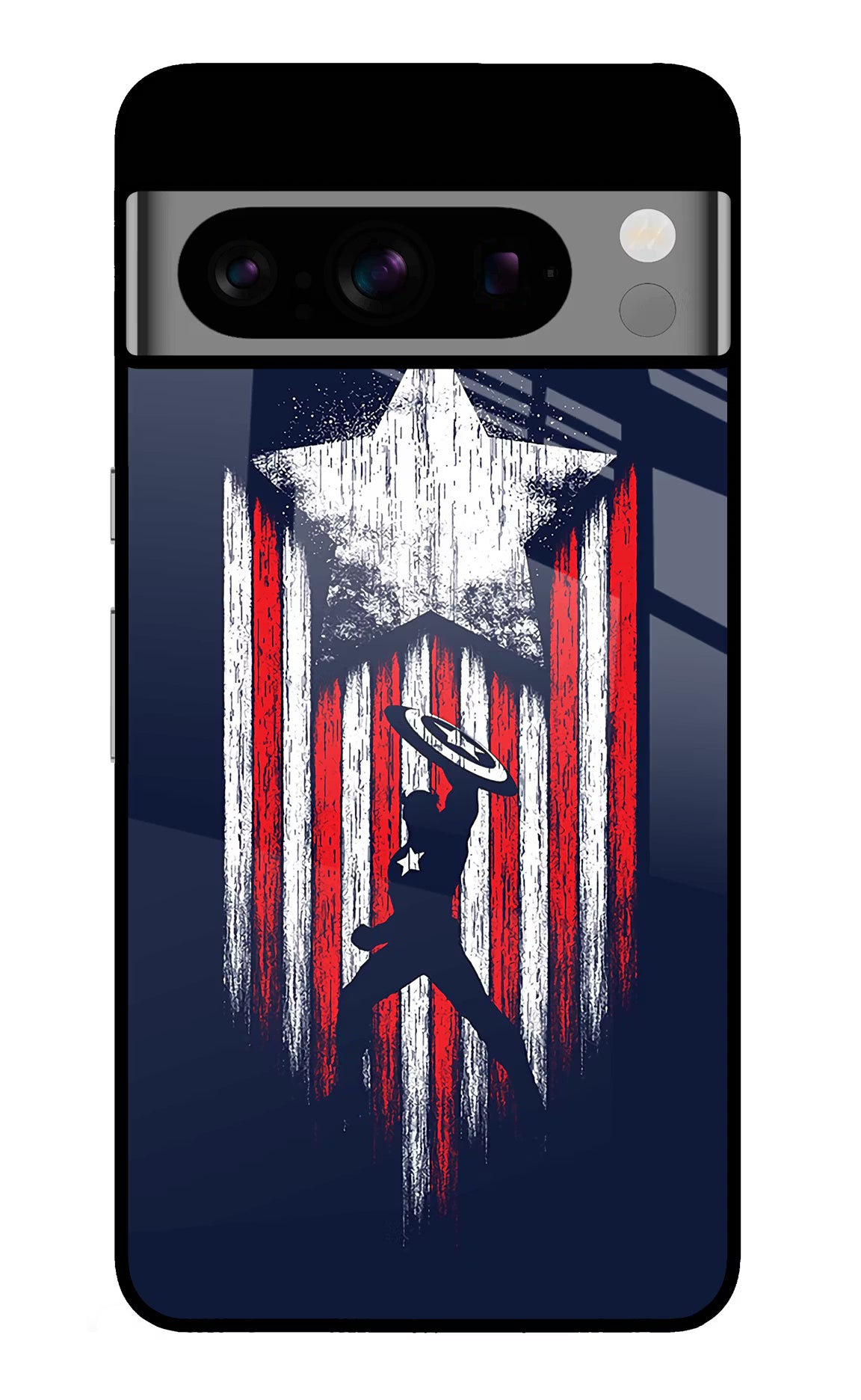 Captain America Marvel Art Google Pixel 8 Pro Glass Case Back Cover by Casekaro