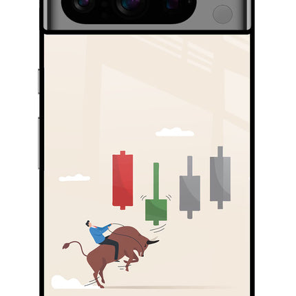 Bull Trading Momentum Google Pixel 8 Pro Glass Case Back Cover by Casekaro