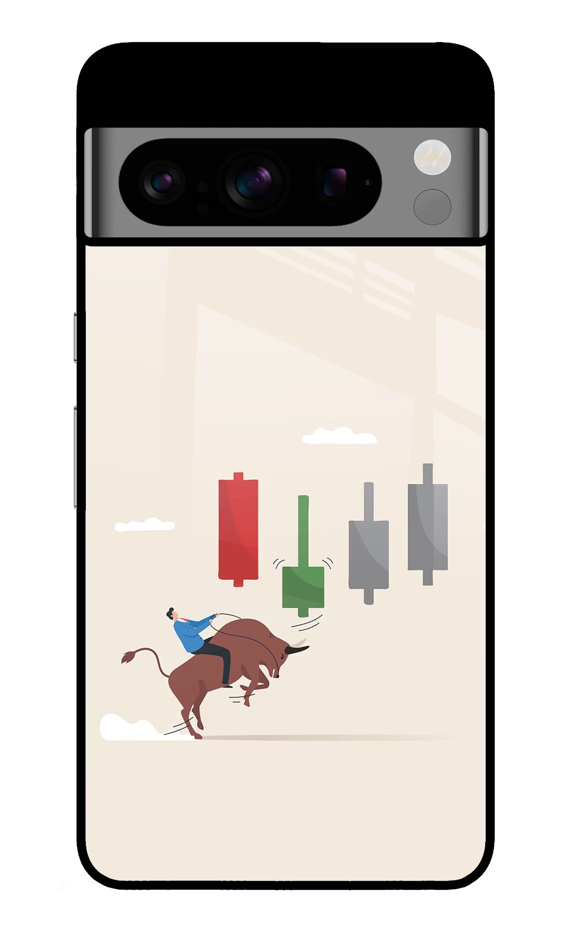 Bull Trading Momentum Google Pixel 8 Pro Glass Case Back Cover by Casekaro