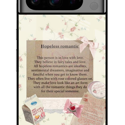 Hopeless Romantic Google Pixel 8 Pro Glass Case Back Cover by Casekaro