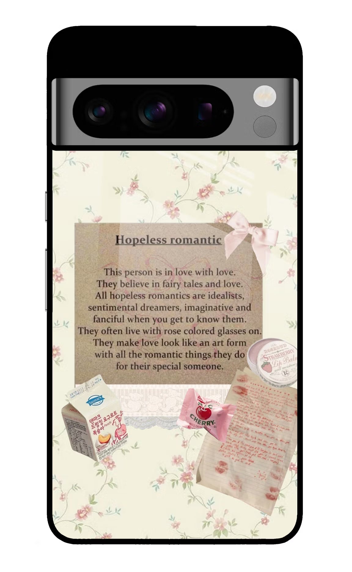 Hopeless Romantic Google Pixel 8 Pro Glass Case Back Cover by Casekaro