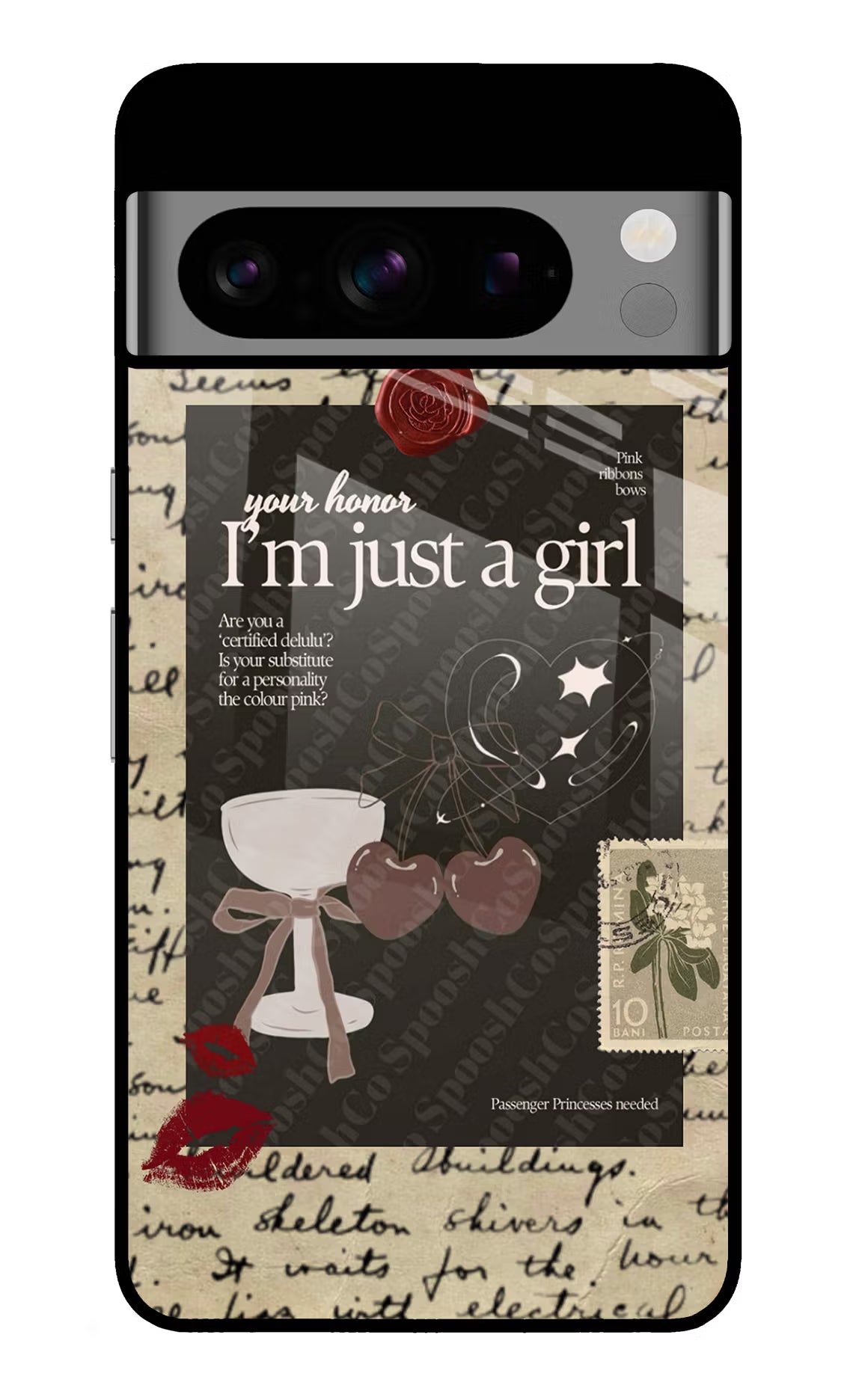 I am just a girl Google Pixel 8 Pro Glass Case Back Cover by Casekaro