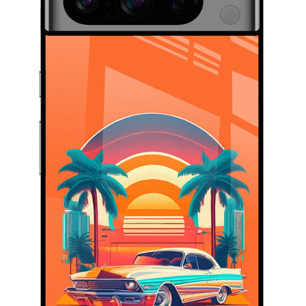 Palm Drive 80s Google Pixel 8 Pro Glass Case