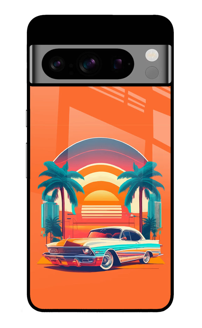 Palm Drive 80s Google Pixel 8 Pro Glass Case