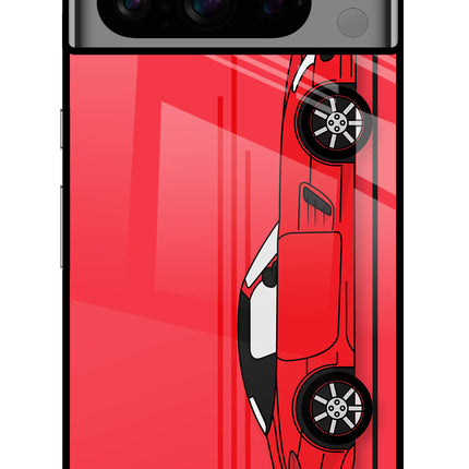 Red Velocity Google Pixel 8 Pro Glass Case