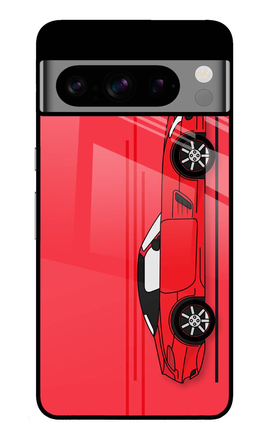 Red Velocity Google Pixel 8 Pro Back Cover, Glass case