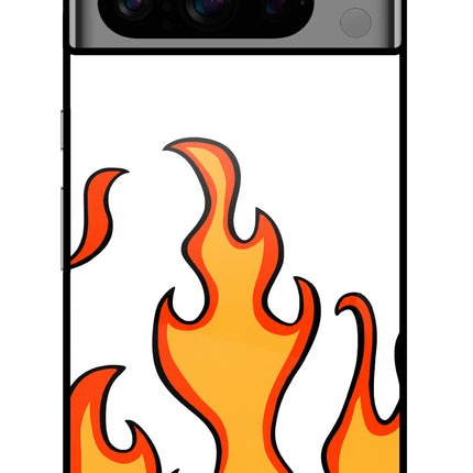 Fired Up – White Google Pixel 8 Pro Glass Case