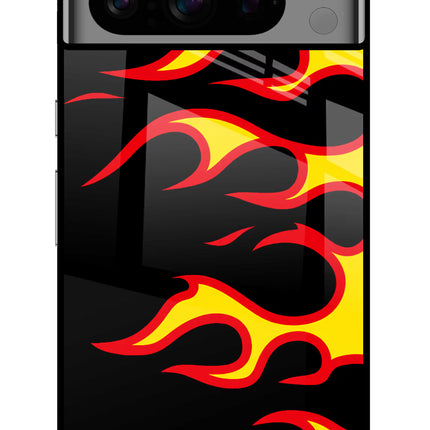 Side Sweep Flames Google Pixel 8 Pro Glass Case