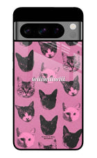 Pink Cats Google Pixel 8 Pro Glass Case
