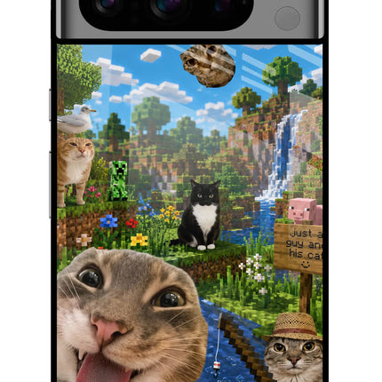 Minecraft Cat Chaos Google Pixel 8 Pro Glass Case