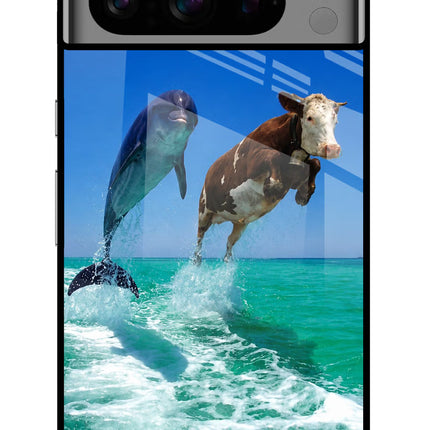Dolphin vs Cow Google Pixel 8 Pro Glass Case