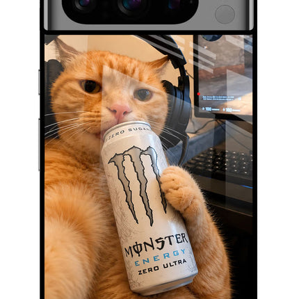 Gamer Cat Energy Google Pixel 8 Pro Glass Case