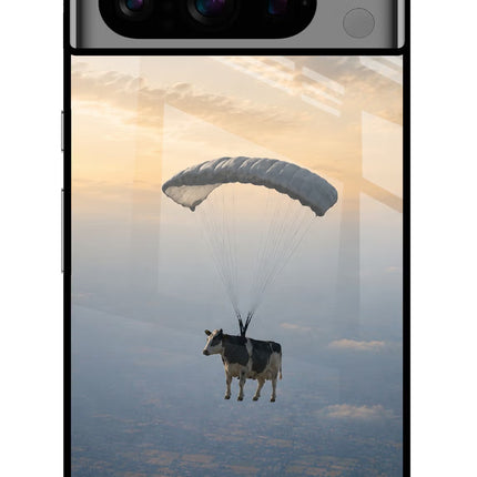 Skydiving Cow Google Pixel 8 Pro Glass Case