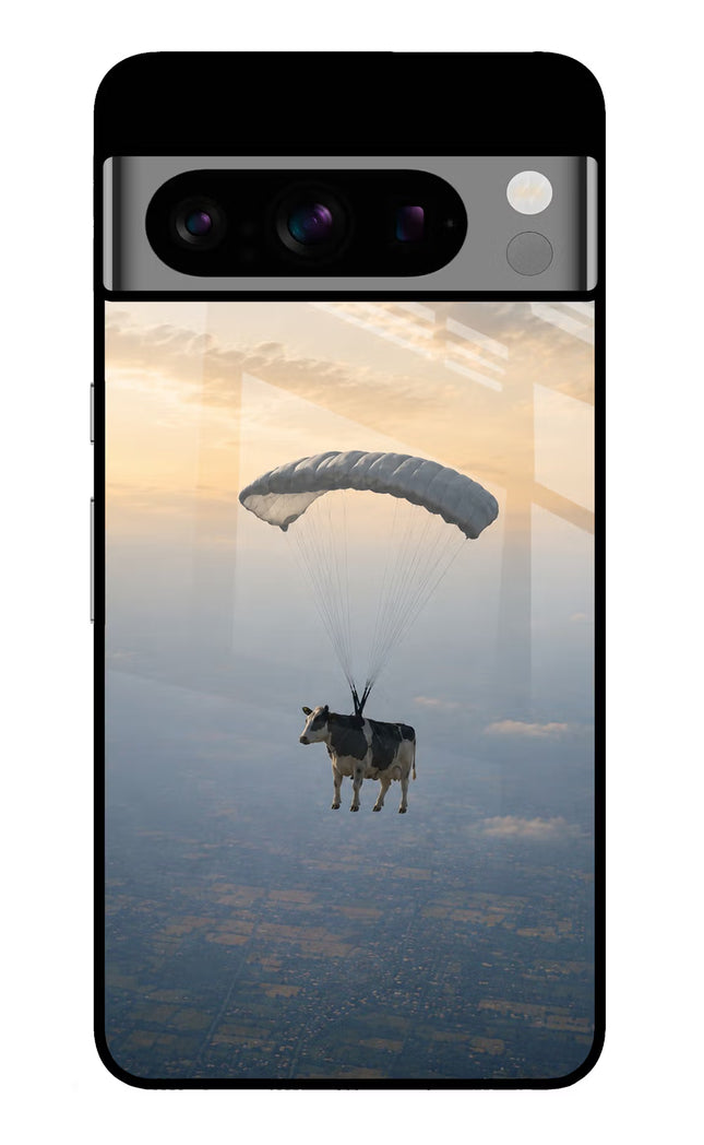 Skydiving Cow Google Pixel 8 Pro Glass Case