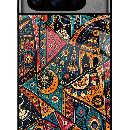 Folk Print Google Pixel 8 Pro Glass Case