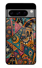 Folk Print Google Pixel 8 Pro Glass Case