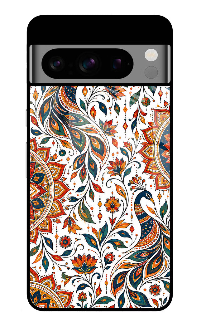 White Mayura Google Pixel 8 Pro Glass Case