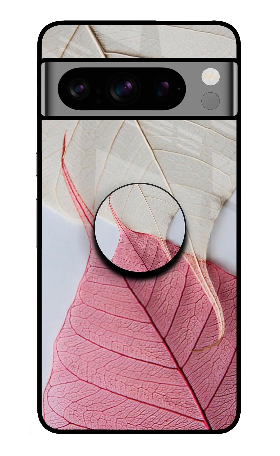 White Pink Leaf Google Pixel 8 Pro Pop Case