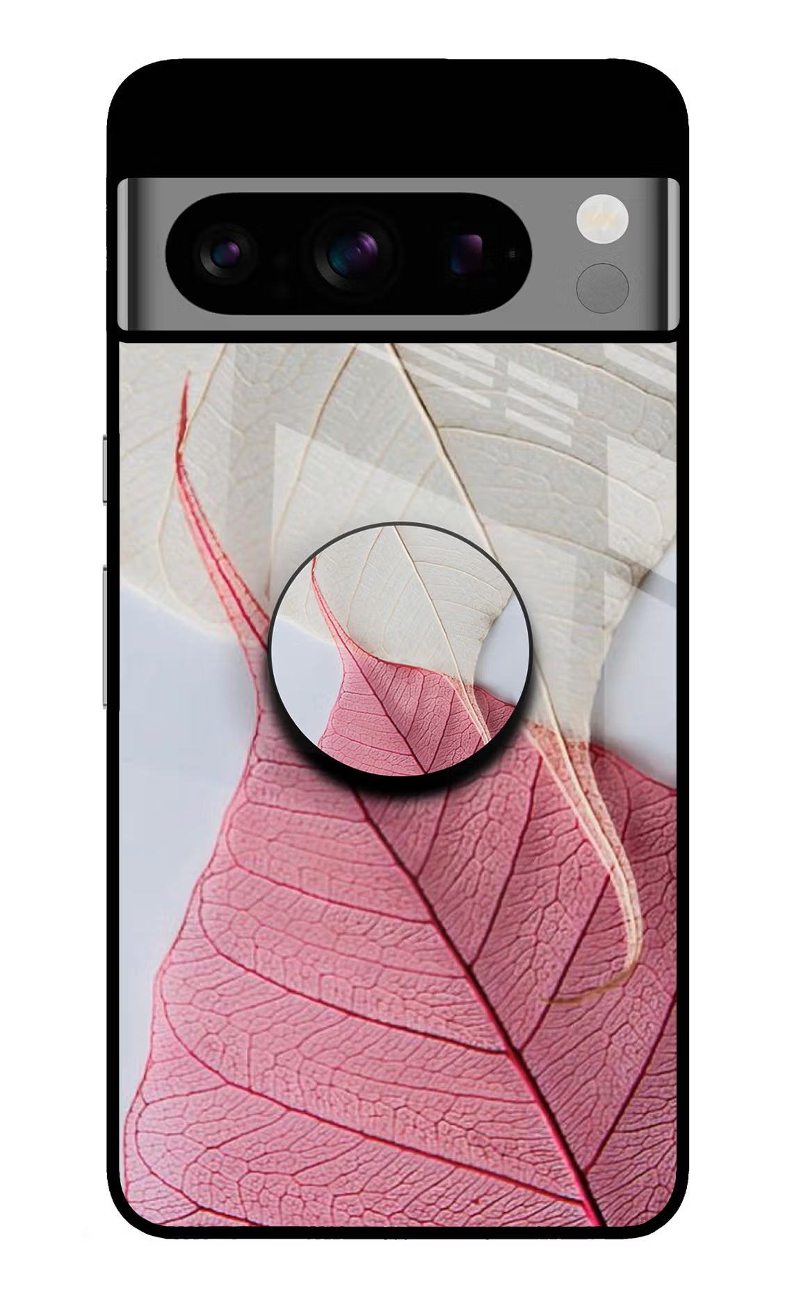 White Pink Leaf Google Pixel 8 Pro Pop Case by Casekaro