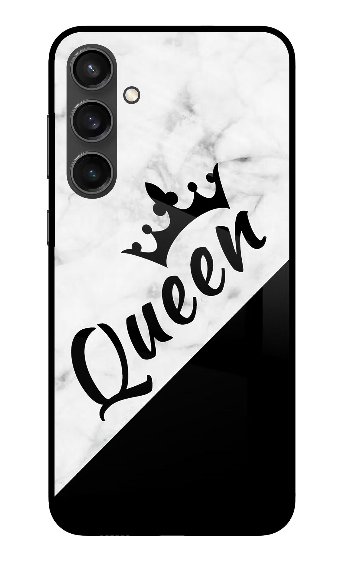 Queen Samsung S23 FE 5G Glass Case Back Cover by Casekaro