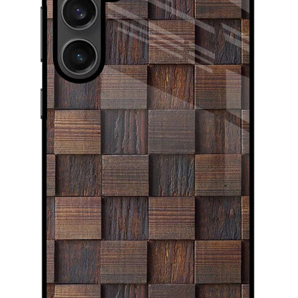 Wooden Cube Design Samsung S23 FE 5G Glass Case