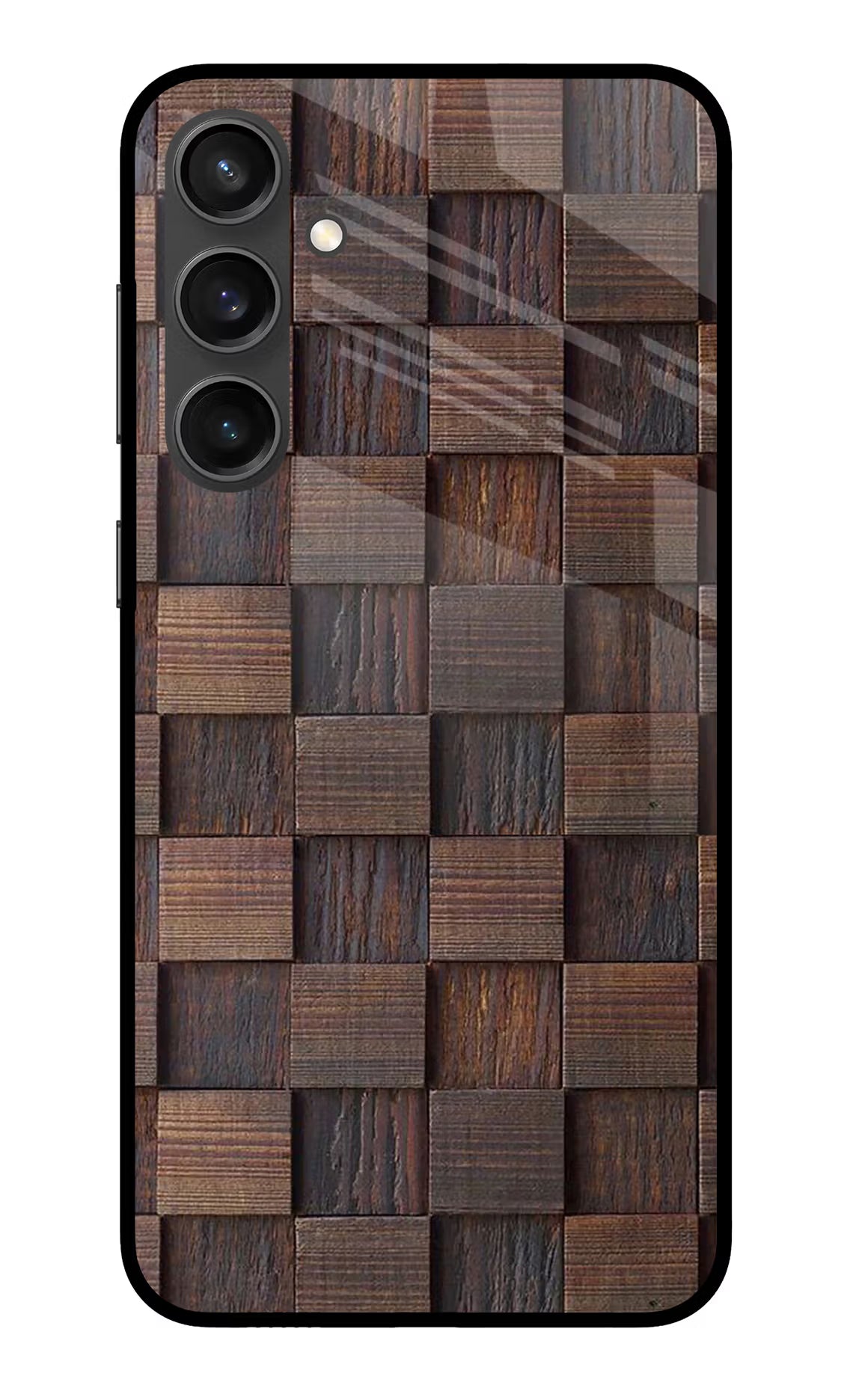 Wooden Cube Design Samsung S23 FE 5G Glass Case Back Cover by Casekaro