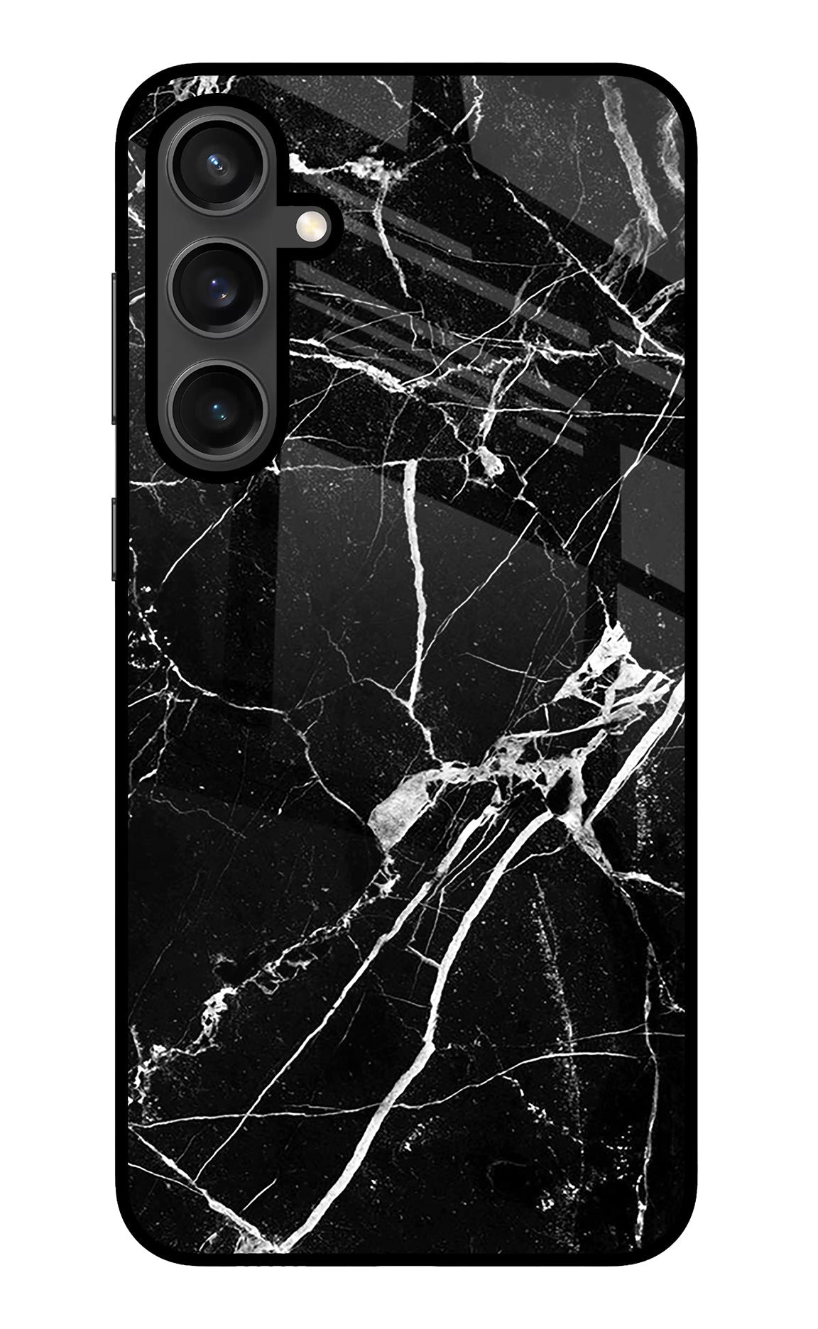 Black Marble Pattern Samsung S23 FE 5G Glass Case