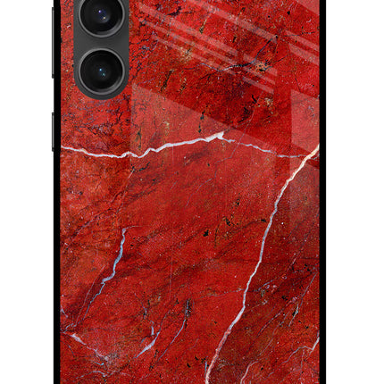 Red Marble Design Samsung S23 FE 5G Glass Case Back Cover by Casekaro