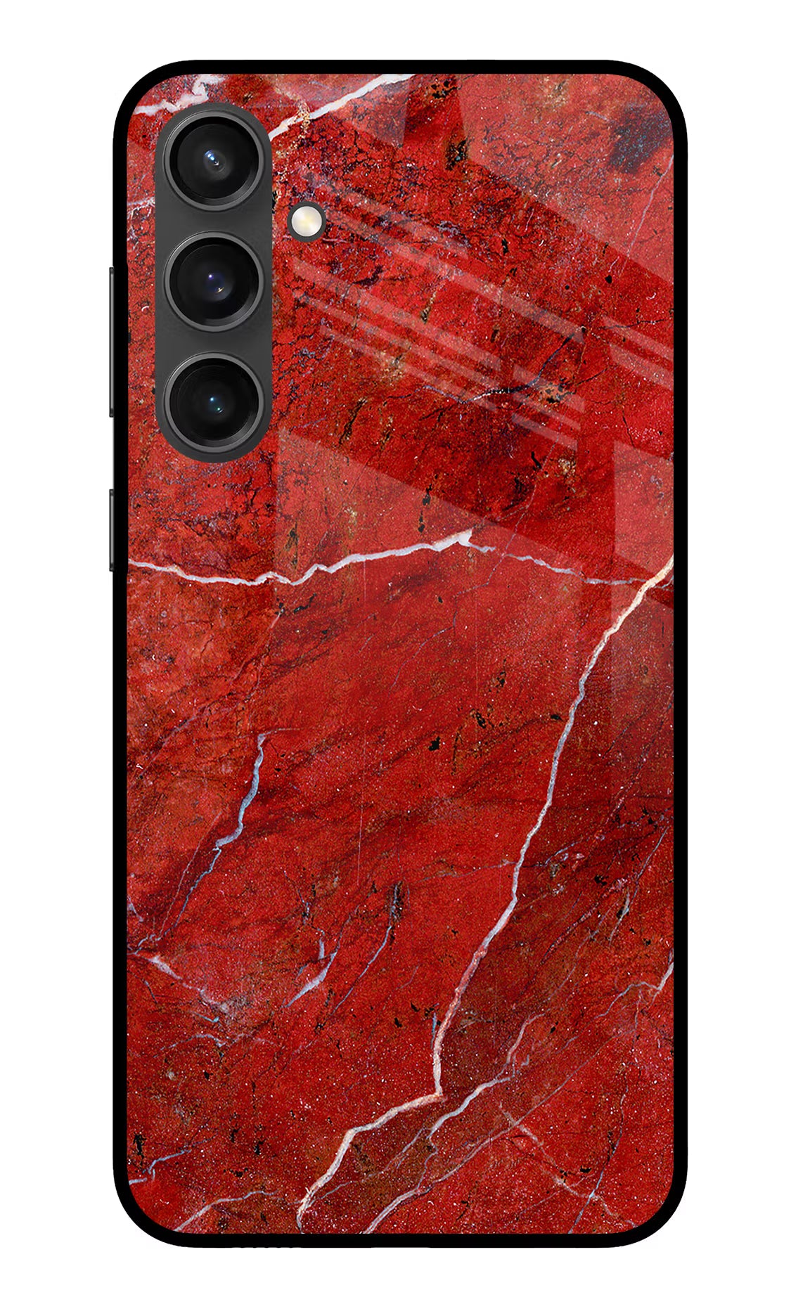 Red Marble Design Samsung S23 FE 5G Glass Case Back Cover by Casekaro